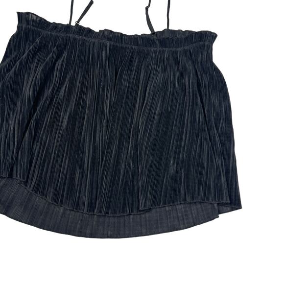 Madewell Texture & Thread Nicole Micropleat Ruffle Tank Top Black Small - Picture 5 of 8